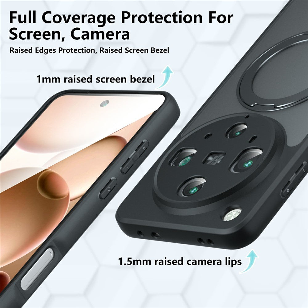 Oppo Find X8 Ultra 5G Matt Skin-touch Magnetiskt Skal 360° Roterande Stativ Stötsäkert TPU + PC mobilskal