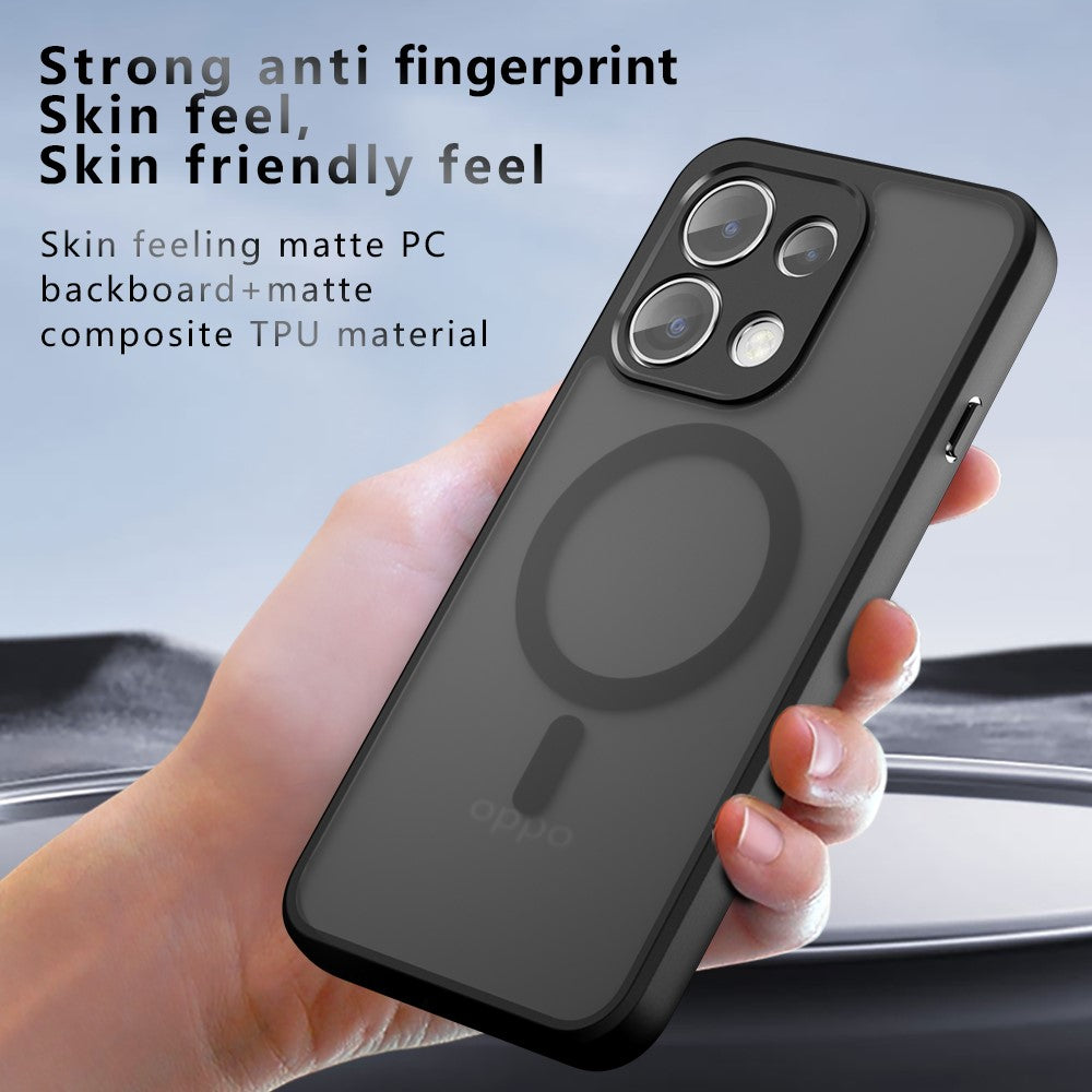 Til Oppo Reno16 F 5G / Reno16 FS 5G Magnetisk Etui TPU + PC Mat Overflade Touch Telefon Cover