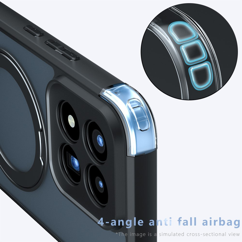 Xiaomi 17 Max Matt Skin-touch Magnetiskt Skal 360° Roterande Stativ Stötsäkert TPU + PC mobilskal