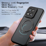 For Xiaomi 17 Max Matte Skin-touch Magnetic Case 360° Rotating Kickstand Shockproof TPU + PC Phone Cover