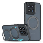 For Xiaomi 17 Max Matte Skin-touch Magnetic Case 360° Rotating Kickstand Shockproof TPU + PC Phone Cover