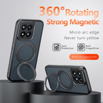 For Xiaomi 17 Max Matte Skin-touch Magnetic Case 360° Rotating Kickstand Shockproof TPU + PC Phone Cover