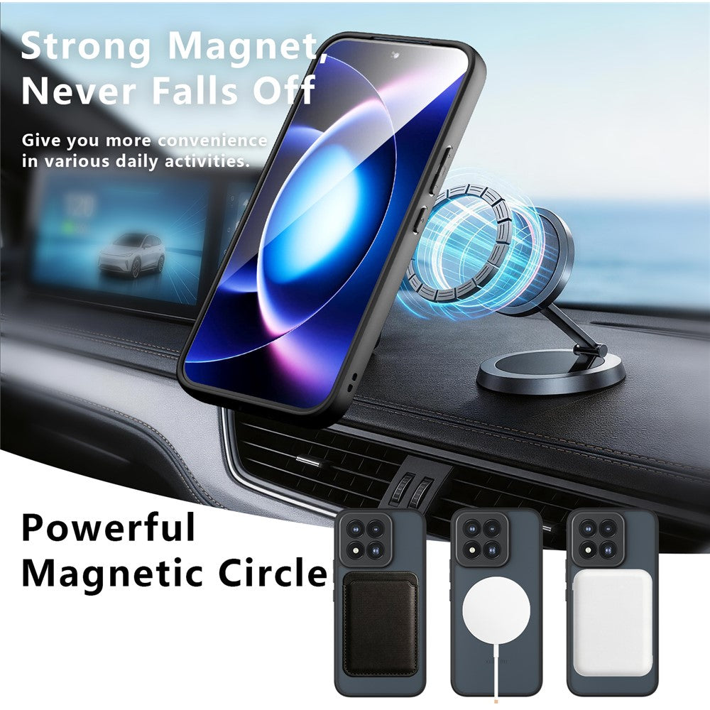 For Xiaomi 17 Max Matte Skin-touch Magnetic Case 360° Rotating Kickstand Shockproof TPU + PC Phone Cover