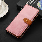 KHAZNEH For Samsung Galaxy A34 5G Cowhide Texture PU Leather Gold Buckle Phone Case Stand Wallet Drop Protection Cover