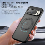 Til Google Pixel 10 Pro XL Mat Skin-touch Magnetisk Cover 360° Roterbart Støtteben Stødsikkert TPU + PC Telefoncover
