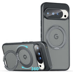 Til Google Pixel 10 Pro XL Mat Skin-touch Magnetisk Cover 360° Roterbart Støtteben Stødsikkert TPU + PC Telefoncover