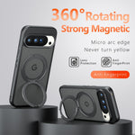 Til Google Pixel 10 Pro XL Mat Skin-touch Magnetisk Cover 360° Roterbart Støtteben Stødsikkert TPU + PC Telefoncover