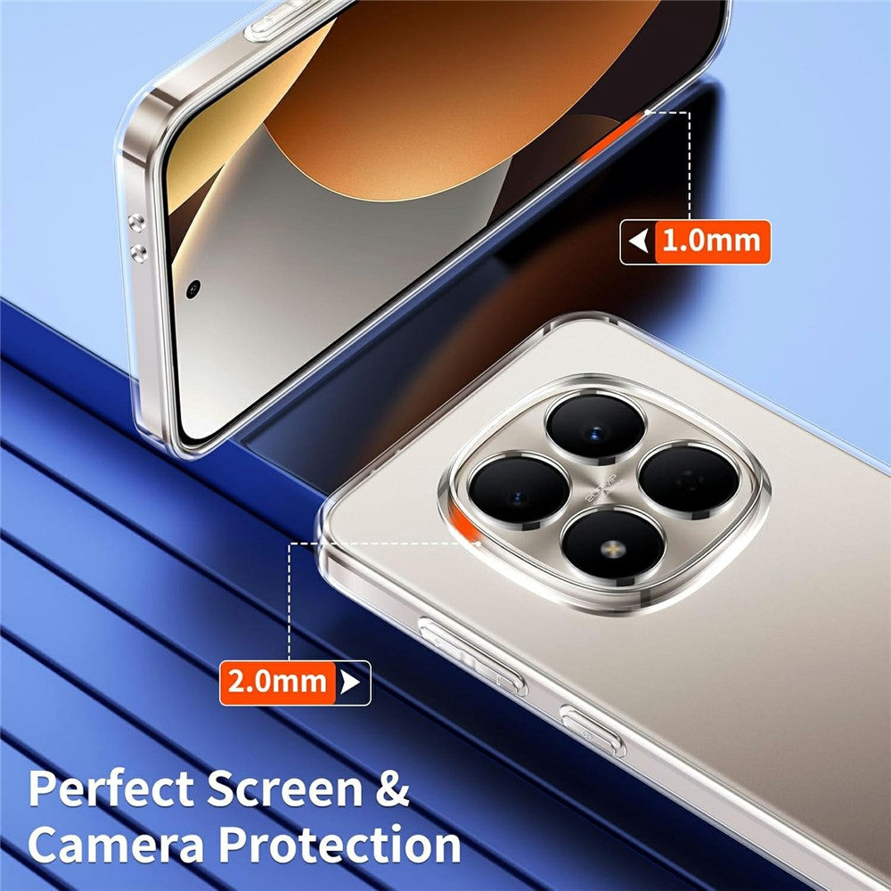 For Xiaomi Redmi Note 15 Pro 5G (Global) Case TPU Clear Phone Cover + 2PCS Tempered Glass Screen Film 2.5D Arc Edge