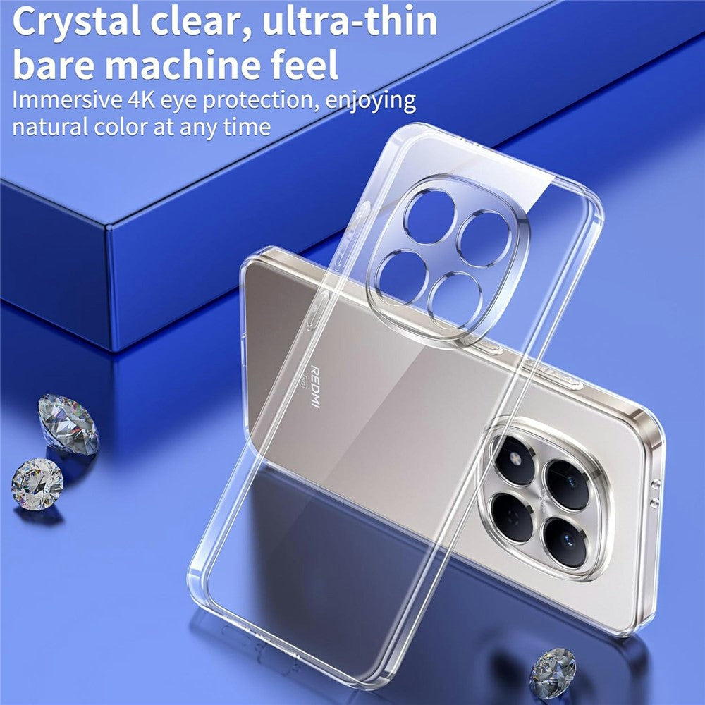 For Xiaomi Redmi Note 15 Pro 5G (Global) Case TPU Clear Phone Cover + 2PCS Tempered Glass Screen Film 2.5D Arc Edge