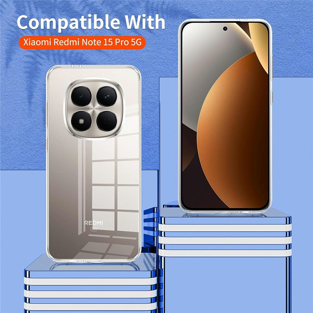For Xiaomi Redmi Note 15 Pro 5G (Global) Case TPU Clear Phone Cover + 2PCS Tempered Glass Screen Film 2.5D Arc Edge