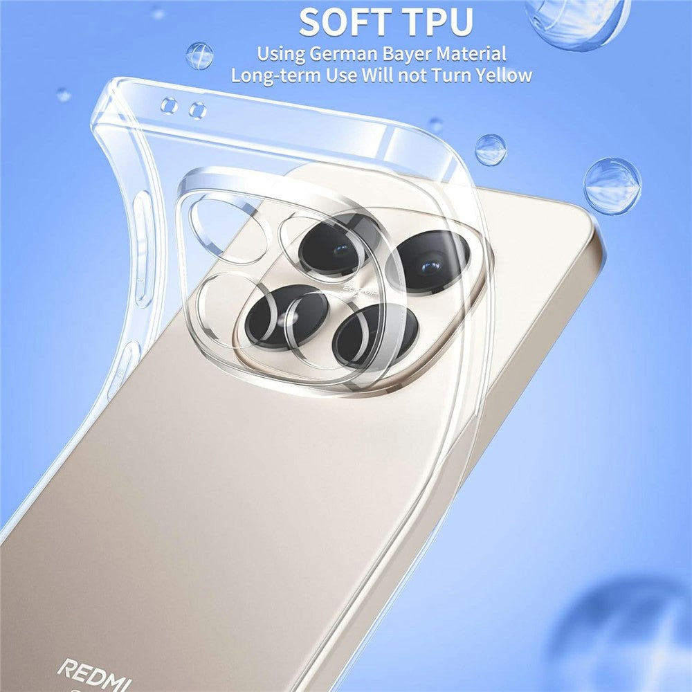 For Xiaomi Redmi Note 15 Pro 5G (Global) Case TPU Clear Phone Cover + 2PCS Tempered Glass Screen Film 2.5D Arc Edge