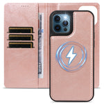 For iPhone 12 Pro / iPhone 12 Magnetic Case Detachable 2 in 1 Leather Wallet Phone Cover