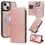 For iPhone 15 Magnetic Case Detachable 2 in 1 Leather Wallet Phone Cover