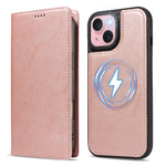For iPhone 15 Magnetic Case Detachable 2 in 1 Leather Wallet Phone Cover