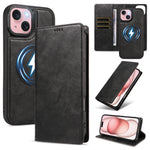 For iPhone 15 Magnetic Case Detachable 2 in 1 Leather Wallet Phone Cover