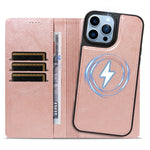 For iPhone 13 Pro Max Magnetic Case Detachable 2 in 1 Leather Wallet Phone Cover