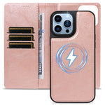 For iPhone 13 Pro Max Magnetic Case Detachable 2 in 1 Leather Wallet Phone Cover