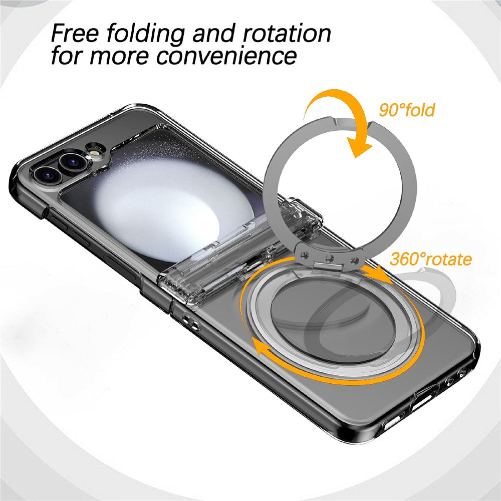 Til Samsung Galaxy Z Flip8 Cover med Magnetisk Støttefod, Fjederhængsel og PC-foldetelefondæksel