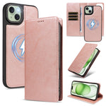 For iPhone 15 Plus Magnetic Case Detachable 2 in 1 Leather Wallet Phone Cover