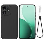 For Oppo Reno16 5G (Global) Liquid Silicone Case Phone Back Cover with Hand Strap