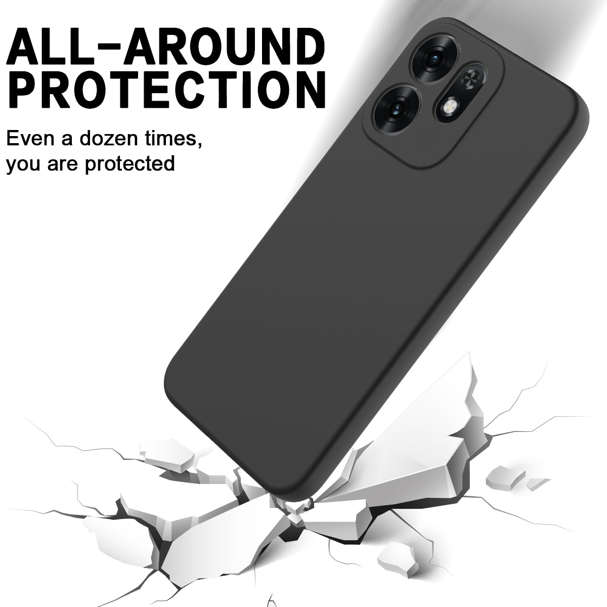 For Oppo Reno16 5G (Global) Liquid Silicone Case Phone Back Cover with Hand Strap
