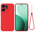 For Oppo Reno16 5G (Global) Liquid Silicone Case Phone Back Cover with Hand Strap