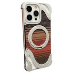 For iPhone 16 Pro Case Rotating Magnetic Kickstand Carbon Fiber Texture PC + Metal Shockproof Phone Cover