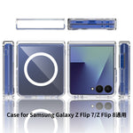 For Samsung Galaxy Z Flip8 Magnetic Case Hinge Protection TPU + Acrylic Clear Phone Cover