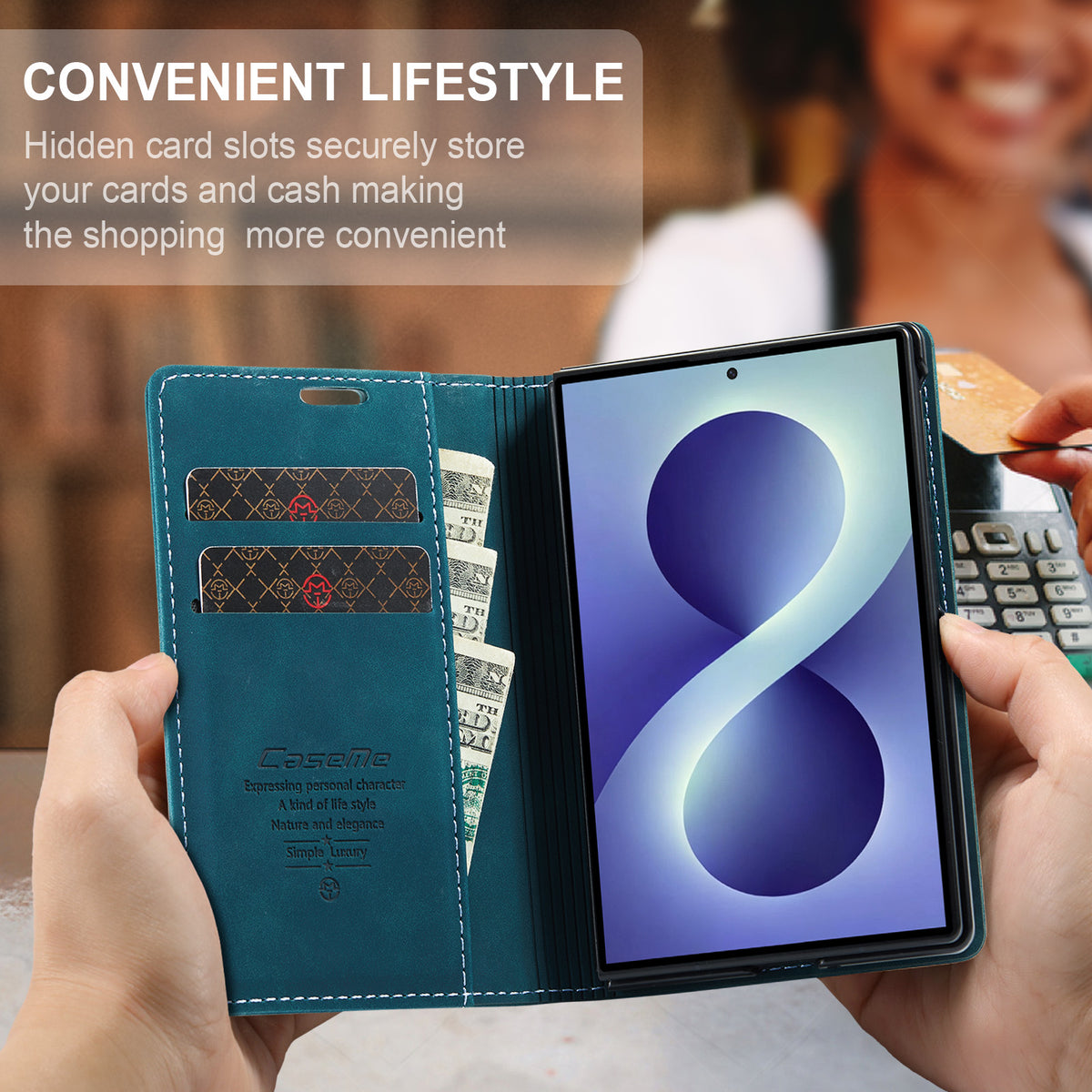 CASEME for Samsung Galaxy Z Fold8 Wallet Case  013 Series PU Leather Phone Cover Stand