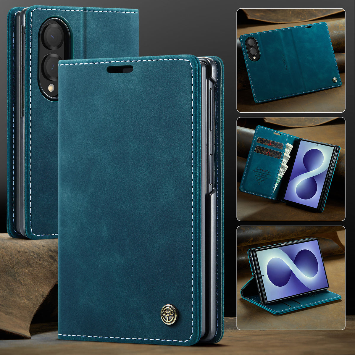 CASEME for Samsung Galaxy Z Fold8 Wallet Case  013 Series PU Leather Phone Cover Stand