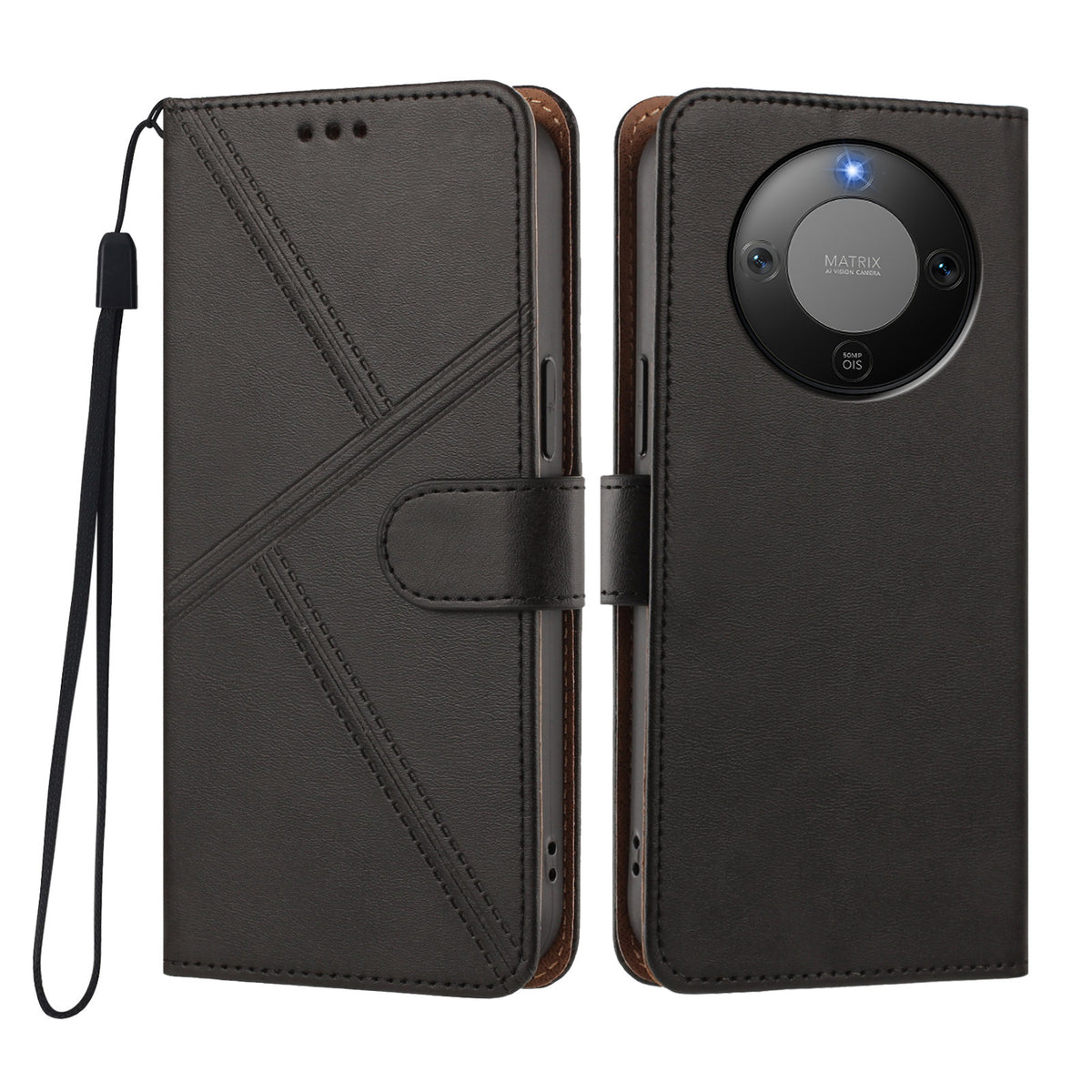 For Honor X9d 5G / Honor Magic8 Lite 5G / Honor X70 5G Case Diamond Stitch PU Leather Wallet Flip Phone Cover with Wrist Strap
