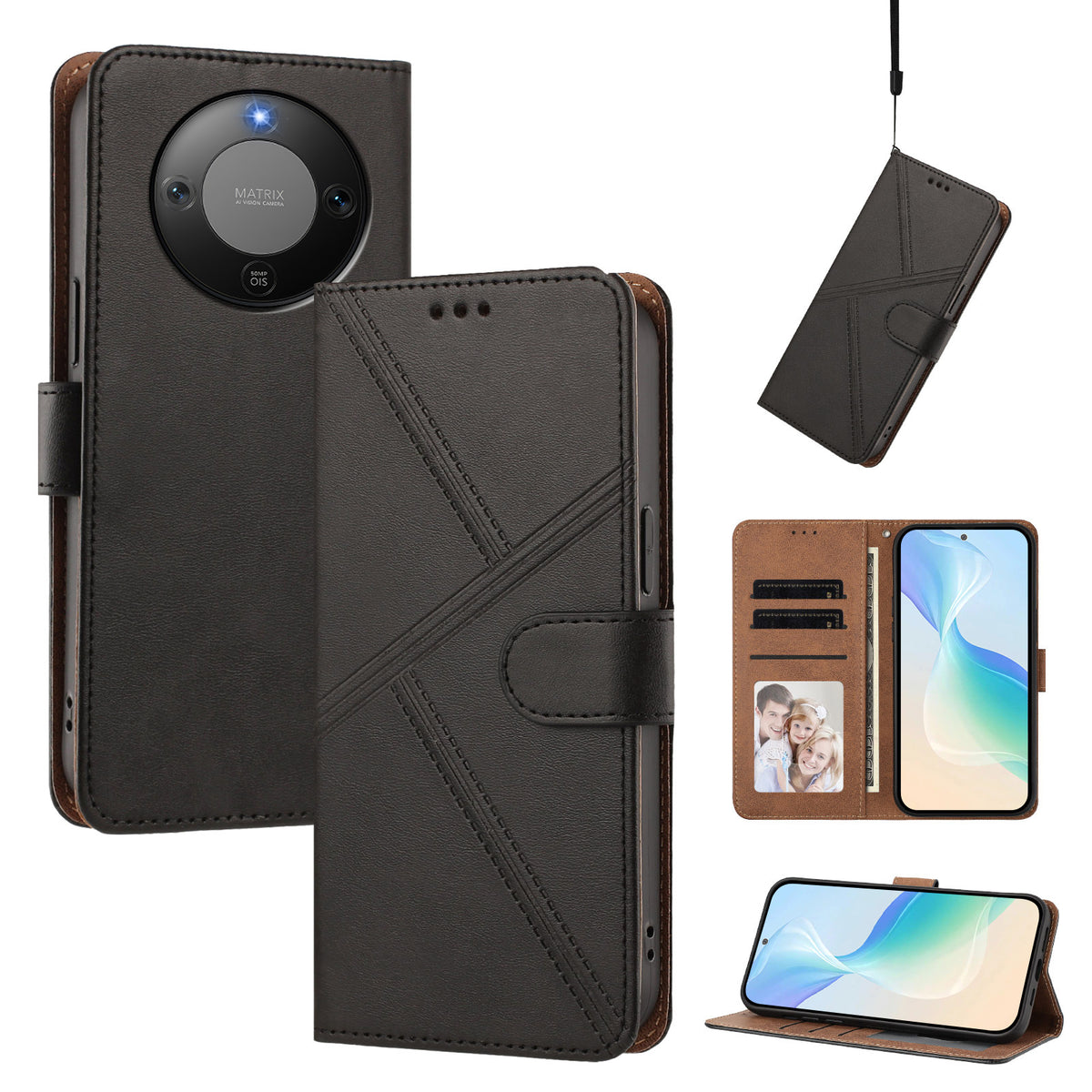 For Honor X9d 5G / Honor Magic8 Lite 5G / Honor X70 5G Case Diamond Stitch PU Leather Wallet Flip Phone Cover with Wrist Strap