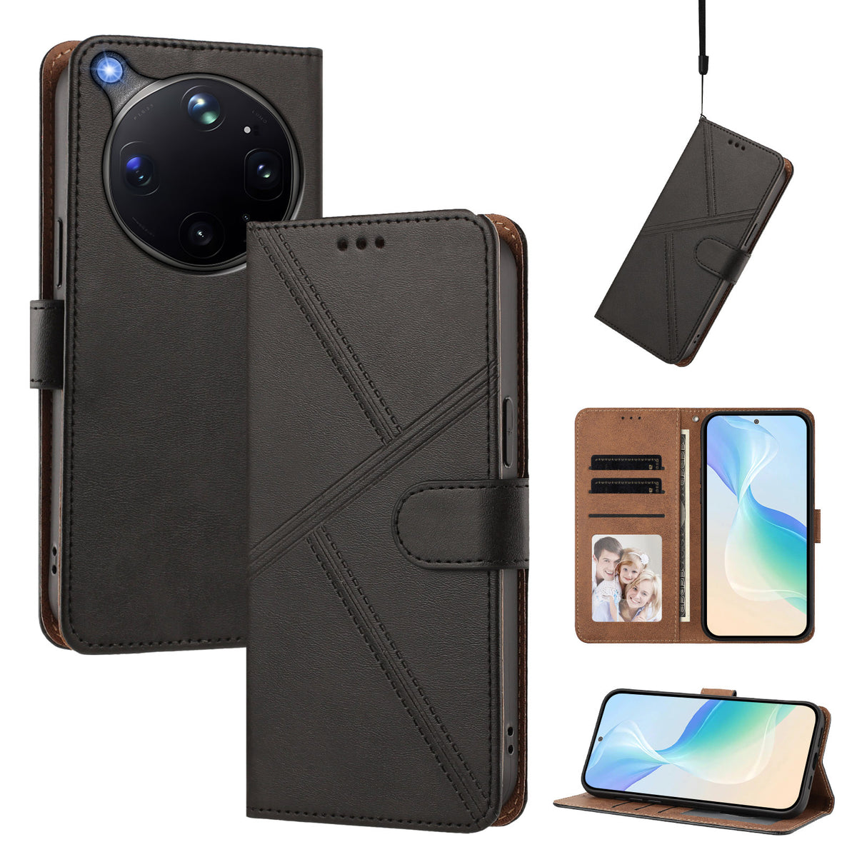 For Oppo Find X9 Ultra 5G Case Diamond Stitch PU Leather Wallet Flip Phone Cover with Wrist Strap