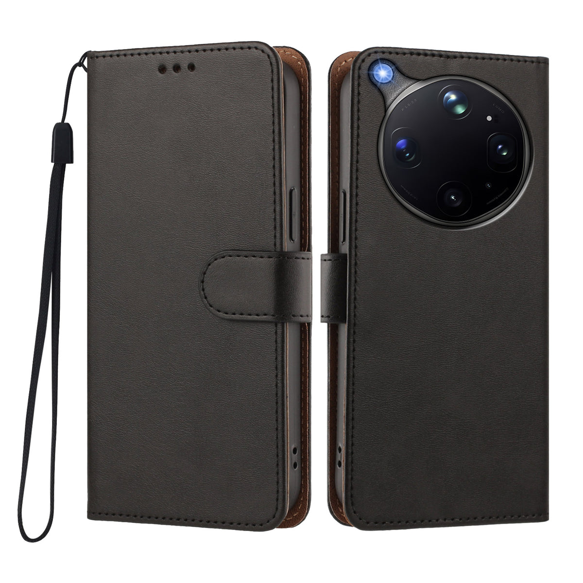 For Oppo Find X9 Ultra 5G Case Wallet Flip Stand PU Leather Phone Cover with Wrist Strap