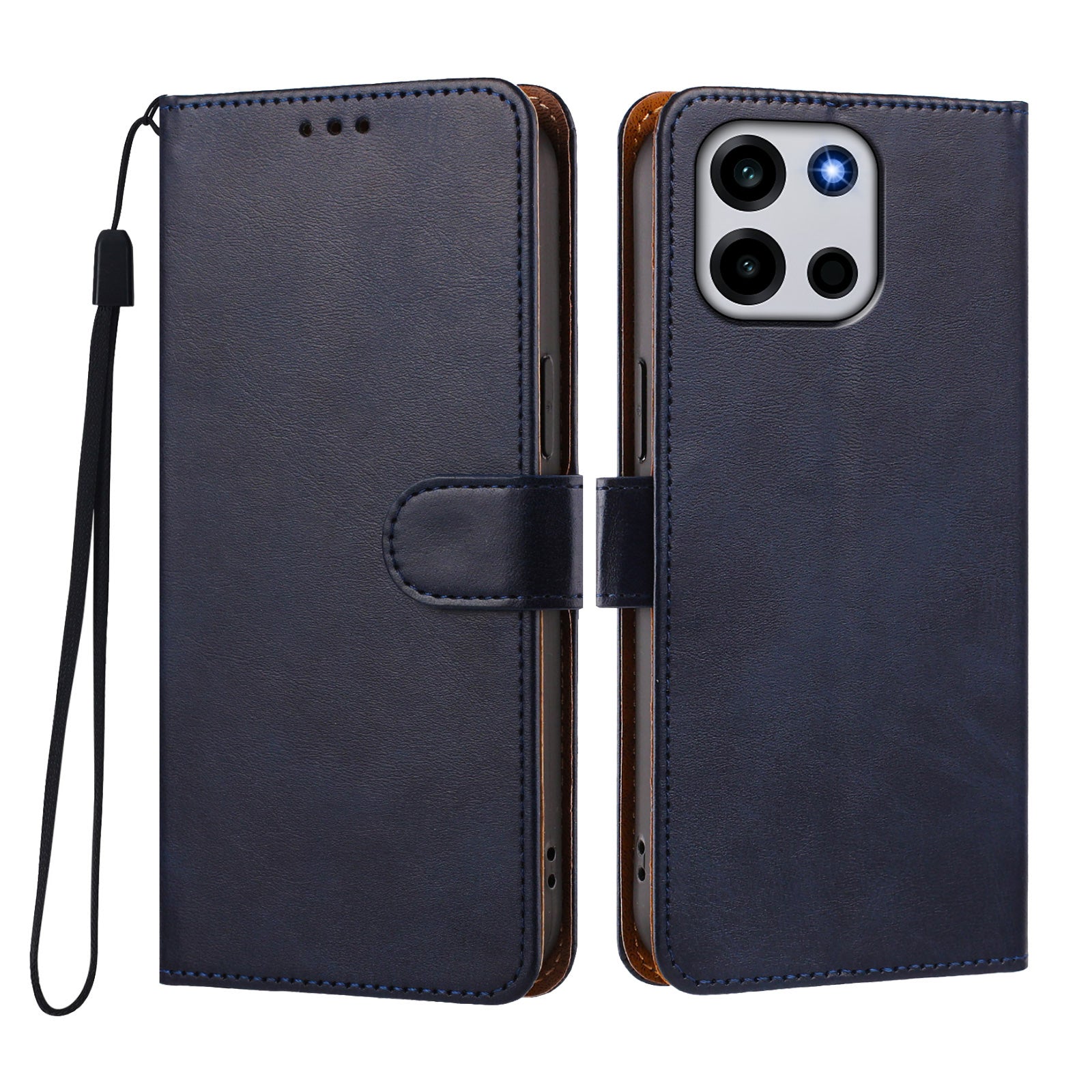 OnePlus Turbo 6V 5G / OnePlus Nord 6 5G / OnePlus Nord CE6 5G / OnePlus Turbo 6 5G-skal Plånboksfodral med fällbart stativ i PU-läder och handledsrem