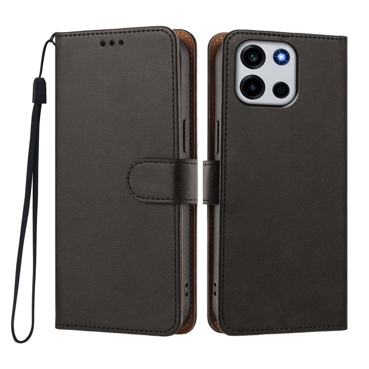 OnePlus Turbo 6V 5G / OnePlus Nord 6 5G / OnePlus Nord CE6 5G / OnePlus Turbo 6 5G-skal Plånboksfodral med fällbart stativ i PU-läder och handledsrem