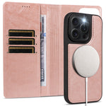 For iPhone 15 Pro Magnetic Case Detachable 2 in 1 Leather Wallet Phone Cover