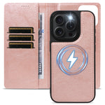 For iPhone 15 Pro Magnetic Case Detachable 2 in 1 Leather Wallet Phone Cover