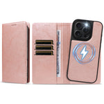 For iPhone 15 Pro Magnetic Case Detachable 2 in 1 Leather Wallet Phone Cover
