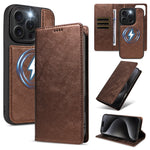 For iPhone 15 Pro Magnetic Case Detachable 2 in 1 Leather Wallet Phone Cover
