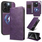 For iPhone 15 Pro Magnetic Case Detachable 2 in 1 Leather Wallet Phone Cover