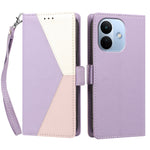 For Xiaomi Redmi Note 17 Pro 5G Case Color Stitching RFID Blocking Wallet Flip Leather Phone Cover with Wrist Strap