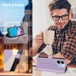 For Xiaomi Redmi Note 17 Pro 5G Case Color Stitching RFID Blocking Wallet Flip Leather Phone Cover with Wrist Strap