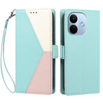 For Xiaomi Redmi Note 17 Pro 5G Case Color Stitching RFID Blocking Wallet Flip Leather Phone Cover with Wrist Strap
