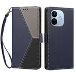 For Xiaomi Redmi Note 17 Pro 5G Case Color Stitching RFID Blocking Wallet Flip Leather Phone Cover with Wrist Strap