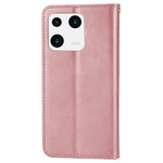 Imprinted Rhombus Pattern Phone Pouch Case for Xiaomi 13 Pro 5G, Calf Texture PU Leather Wallet Stand Magnetic Closure Cover