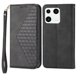 Imprinted Rhombus Pattern Phone Pouch Case for Xiaomi 13 Pro 5G, Calf Texture PU Leather Wallet Stand Magnetic Closure Cover