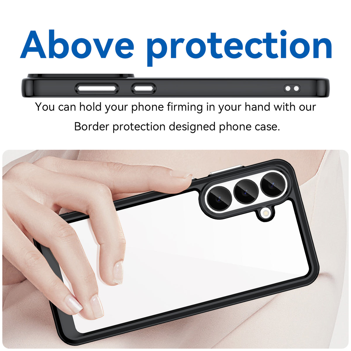 WANLONFENG mobilcover til Samsung Galaxy S26 FE, XC-serien, TPU-akrylcover med hærdet glas (stort linsehul)