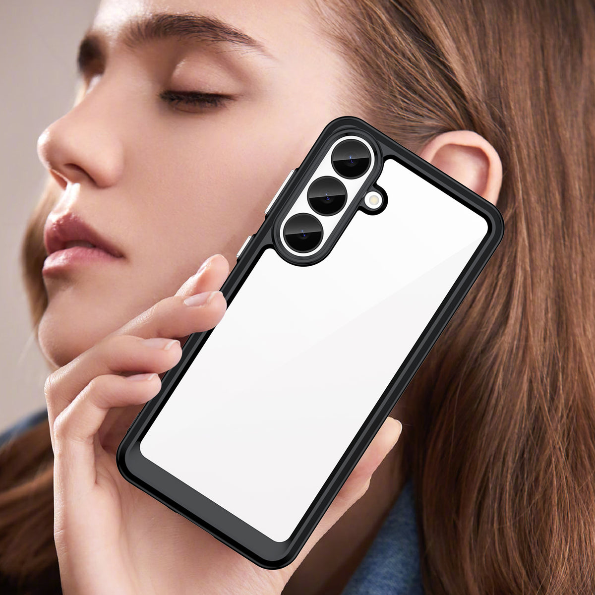 WANLONFENG för Samsung Galaxy S26 FE mobilskal XC-serien TPU akrylskal med härdat glas (stort linshål)