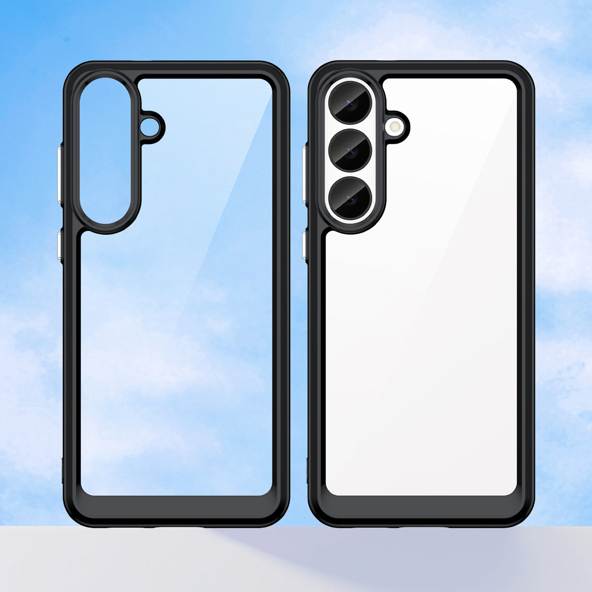 WANLONFENG mobilcover til Samsung Galaxy S26 FE, XC-serien, TPU-akrylcover med hærdet glas (stort linsehul)